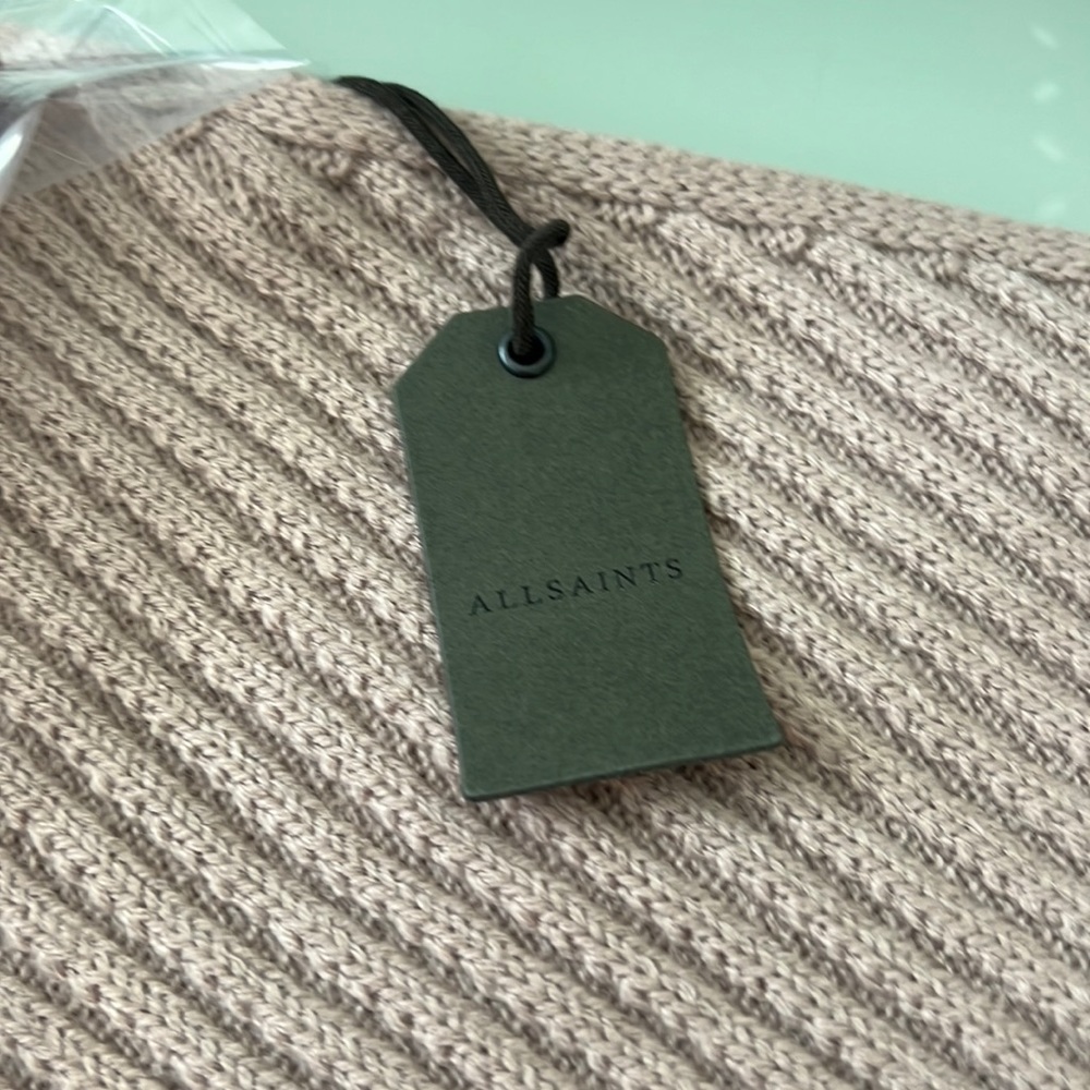AllSaints Rib Pattern Scarf | Blush, O/S - Picture 3 of 3